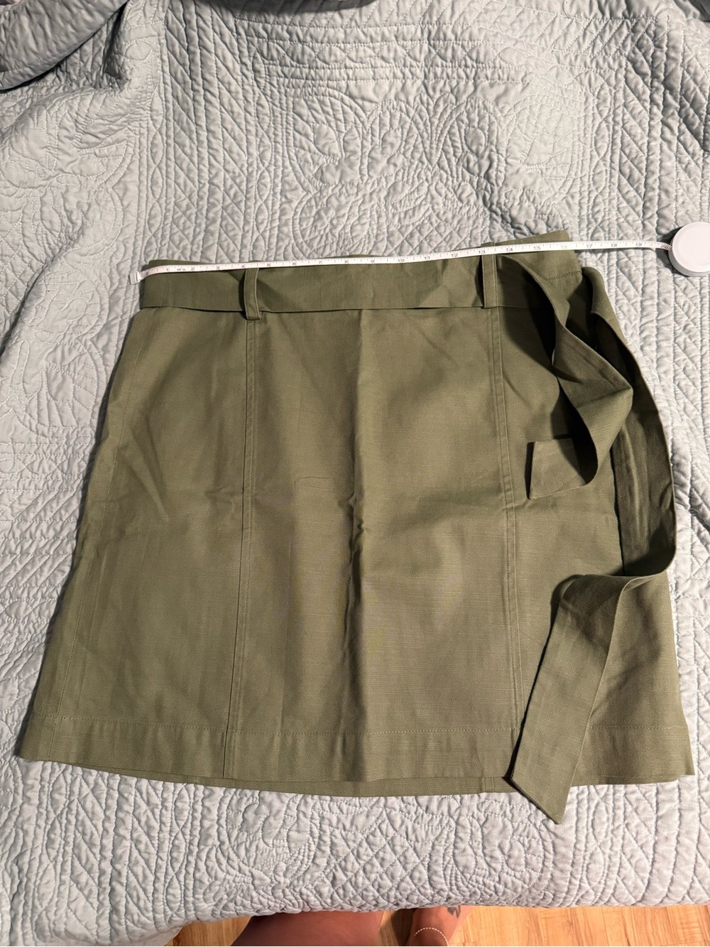LOFT Olive Green Wrap Skort with Self-Tie Belt